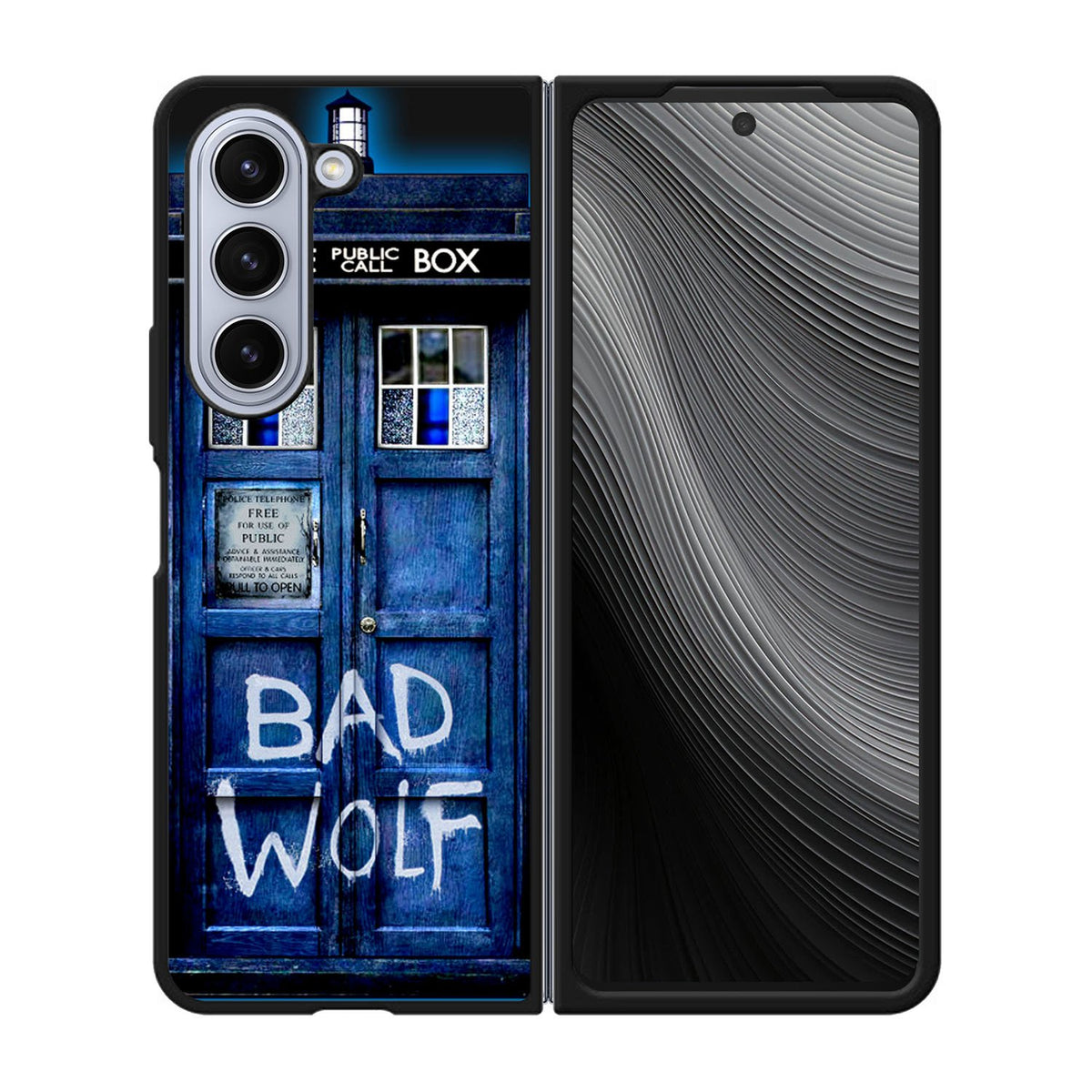 Doctor Who TARDIS Bad Wolf Blue Case Samsung Galaxy z Fold 5 5G BC2201