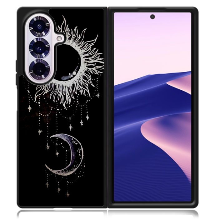 Sun Moon And Stars Simple Samsung Galaxy Z Fold 7 5G Case BC1997
