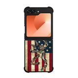 Browning Deer Real Tree Camo USA Flag Case Samsung Galaxy Z Flip 6 5G BC2264