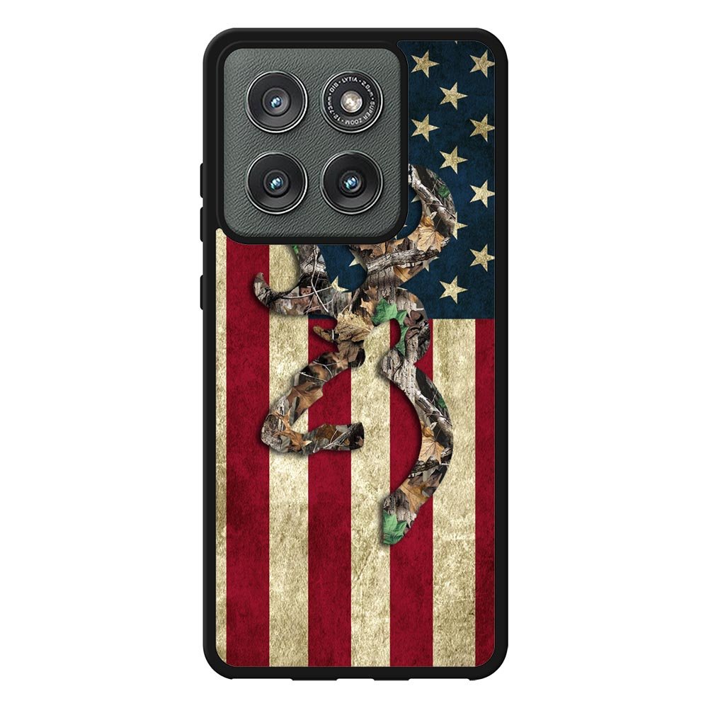 Browning Deer Real Tree Camo USA Flag Case Motorola Moto Edge 2025 BC2264