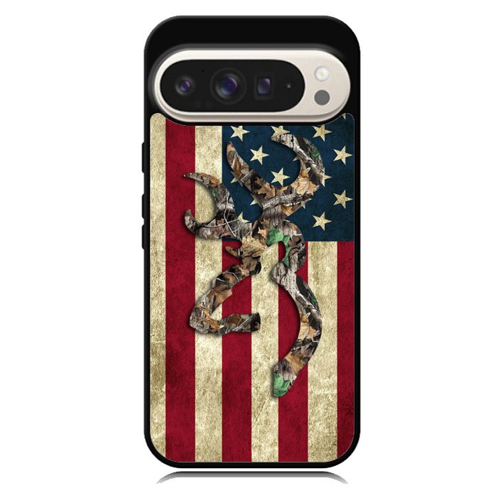 Browning Deer Real Tree Camo USA Flag Google Pixel 10 | Google Pixel 10 Pro Case BC2264