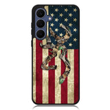 Browning Deer Real Tree Camo USA Flag Samsung Galaxy S25 FE Case BC2264