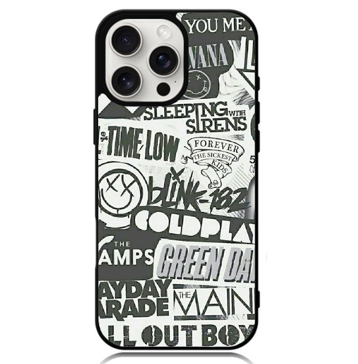 Rock Bands Tumblr Collage Case iPhone 16 Pro BC2047