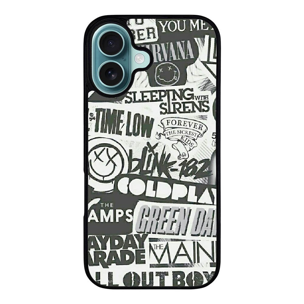 Rock Bands Tumblr Collage Case iPhone 16 Plus BC2047