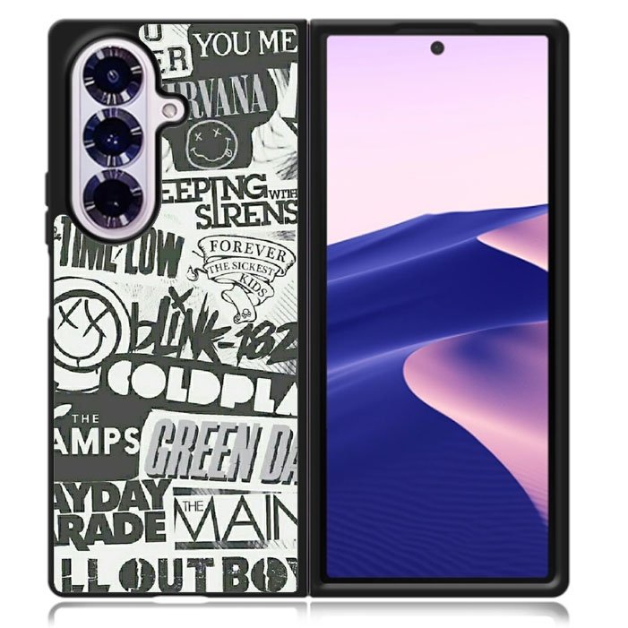 Rock Bands Tumblr Collage Samsung Galaxy Z Fold 7 5G Case BC2047