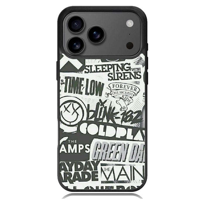 Rock Bands Tumblr Collage iPhone 17 Pro Case BC2047