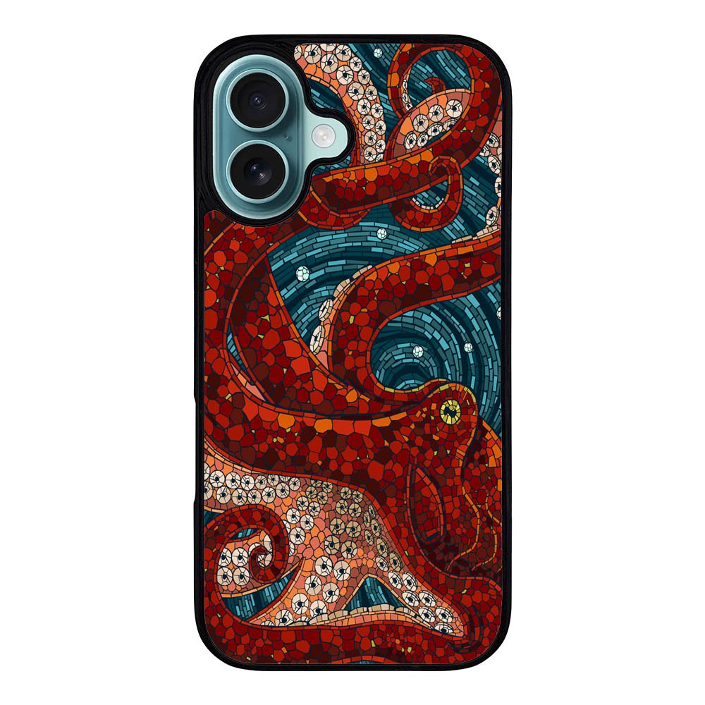 Kraken Octopus Stained Glass Case iPhone 16 Plus BC2155