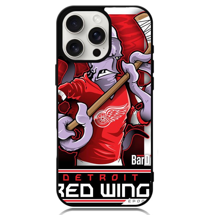 NHL Cartoon Mascout Detroit Red Wings Case iPhone 16 Pro Max BC2089