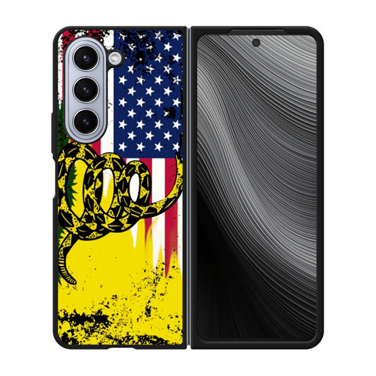 American Gadsden Flag Worn Case Samsung Galaxy z Fold 5 5G BC2229