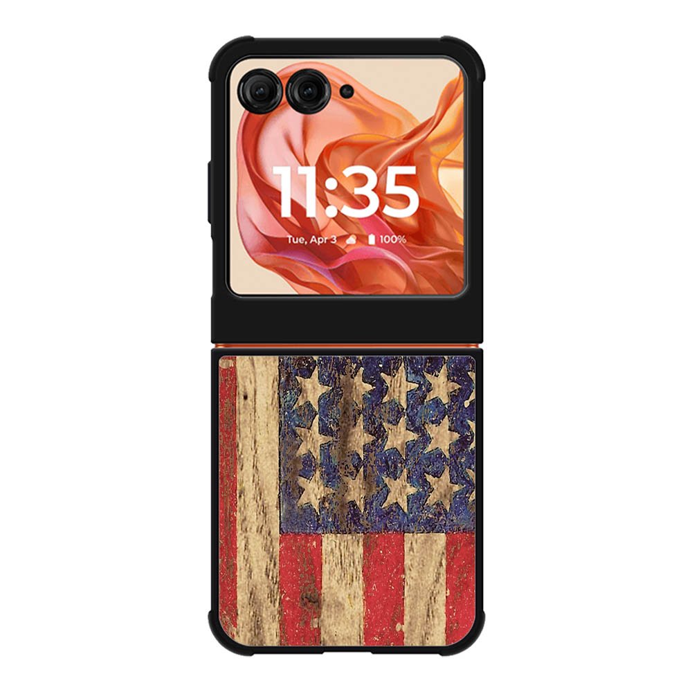 Vintage Patriotic American Flag Motorola Moto Razr 2025/2024 , Moto Razr 60/50 Case BC1992