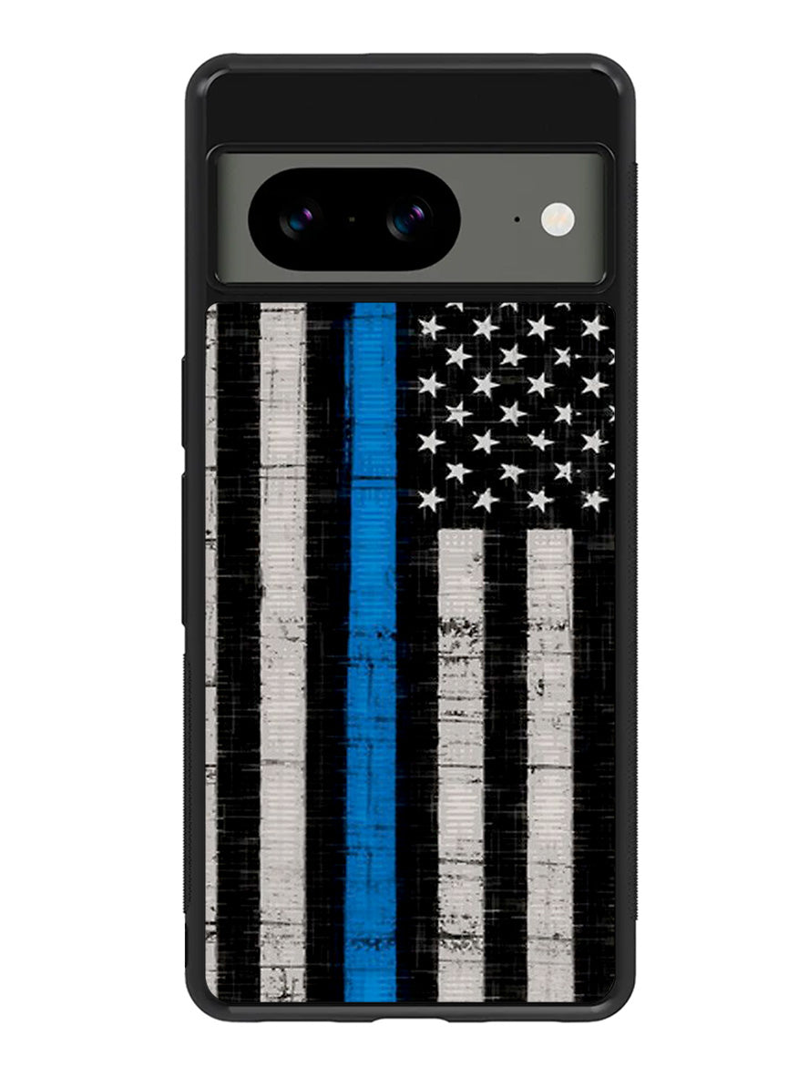 Police Blue Line Flag Google Pixel 8a Case