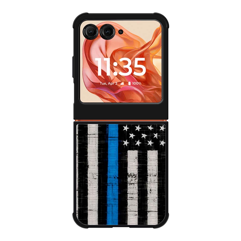 Police Blue Line Flag Motorola Moto Razr 2025/2024 , Moto Razr 60/50 Case BC2025
