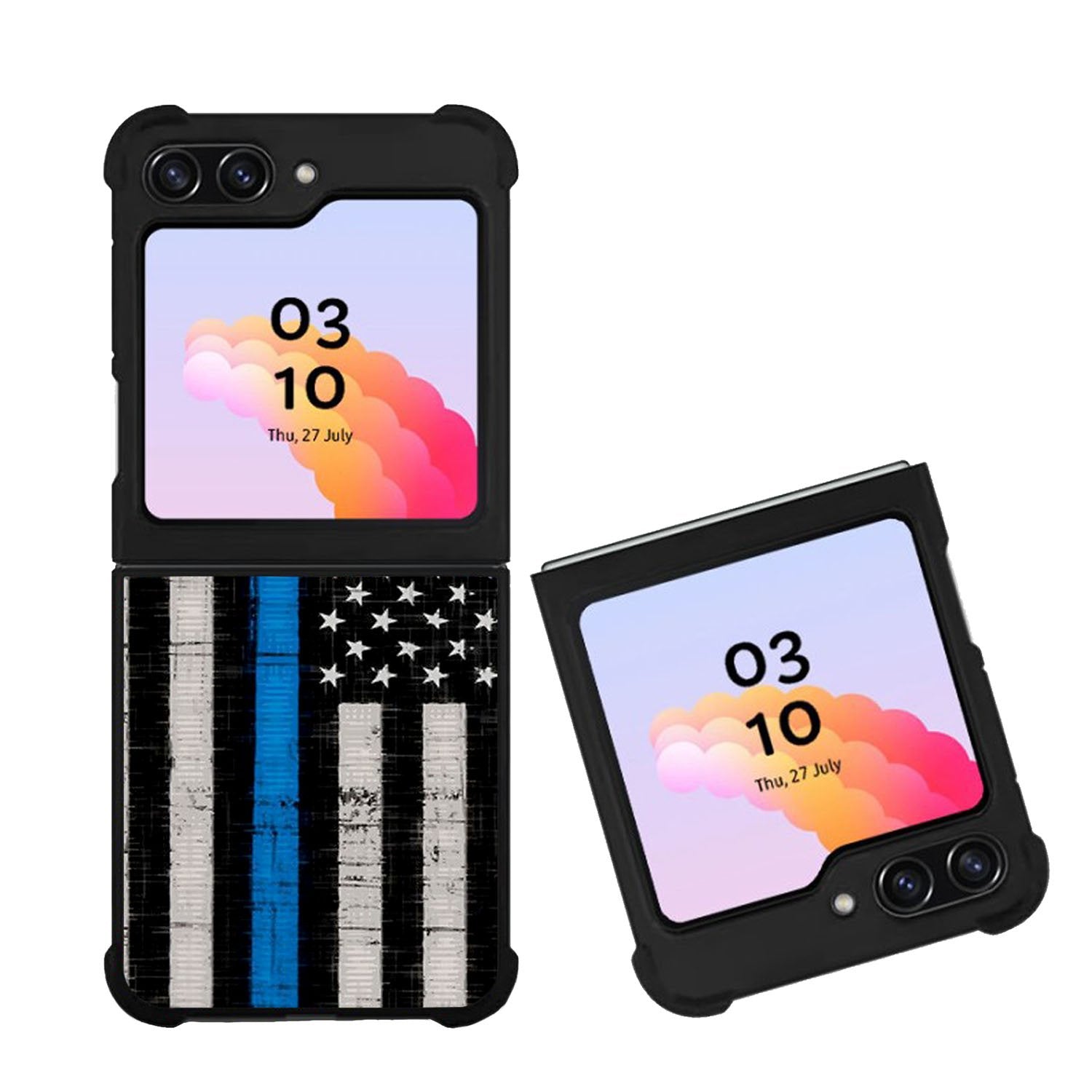 Police Blue Line Flag Case Samsung Galaxy Z Flip 5 5G BC2025