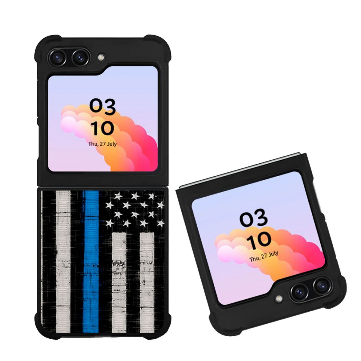Police Blue Line Flag Case Samsung Galaxy Z Flip 5 5G BC2025