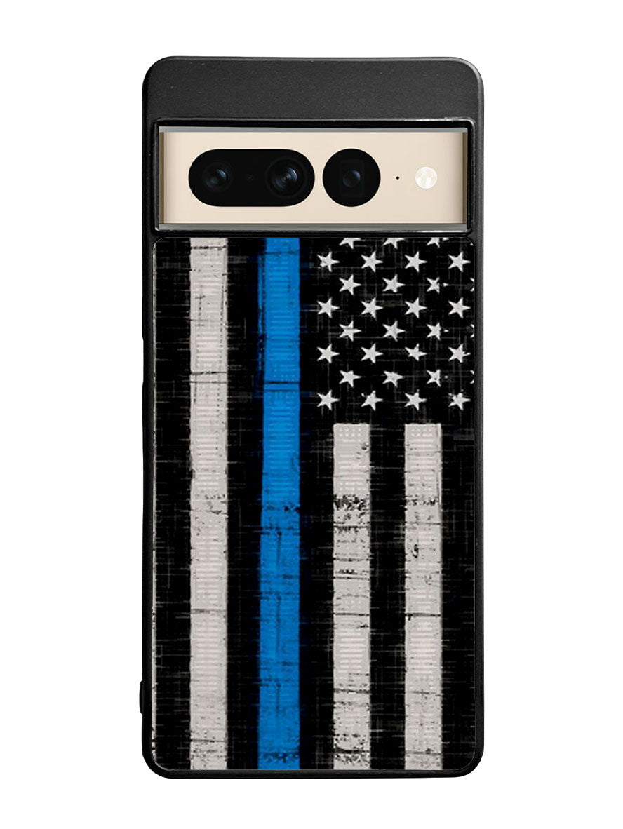 Police Blue Line Flag Google Pixel 7 Pro Case
