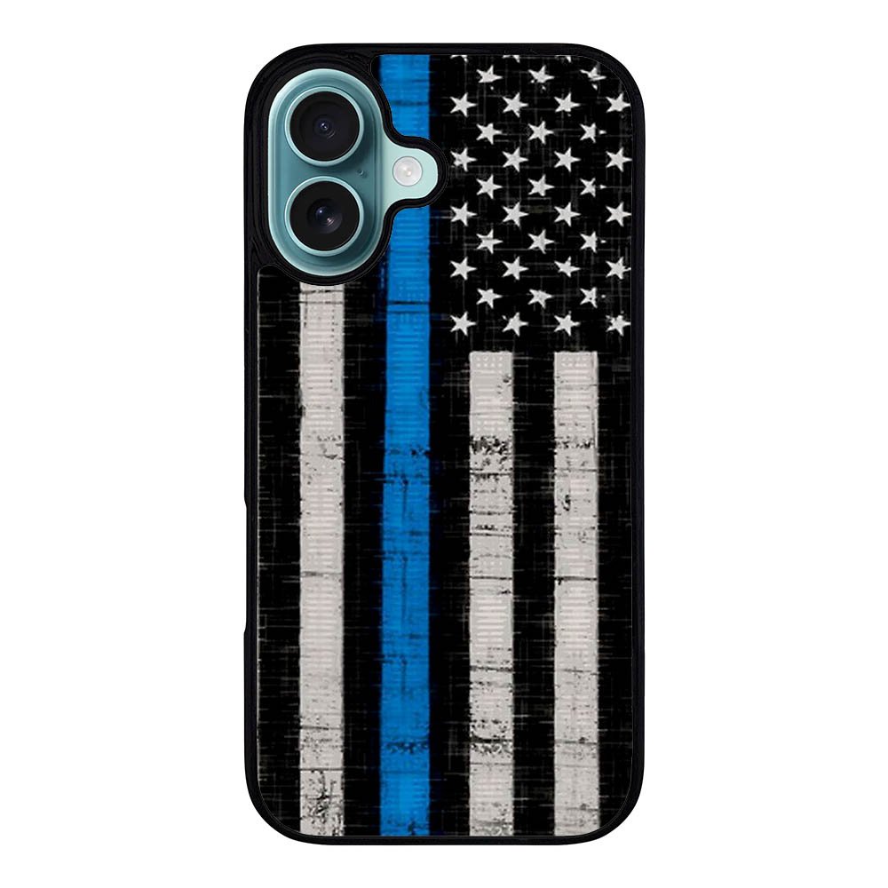 Police Blue Line Flag Case iPhone 16 Plus BC2025