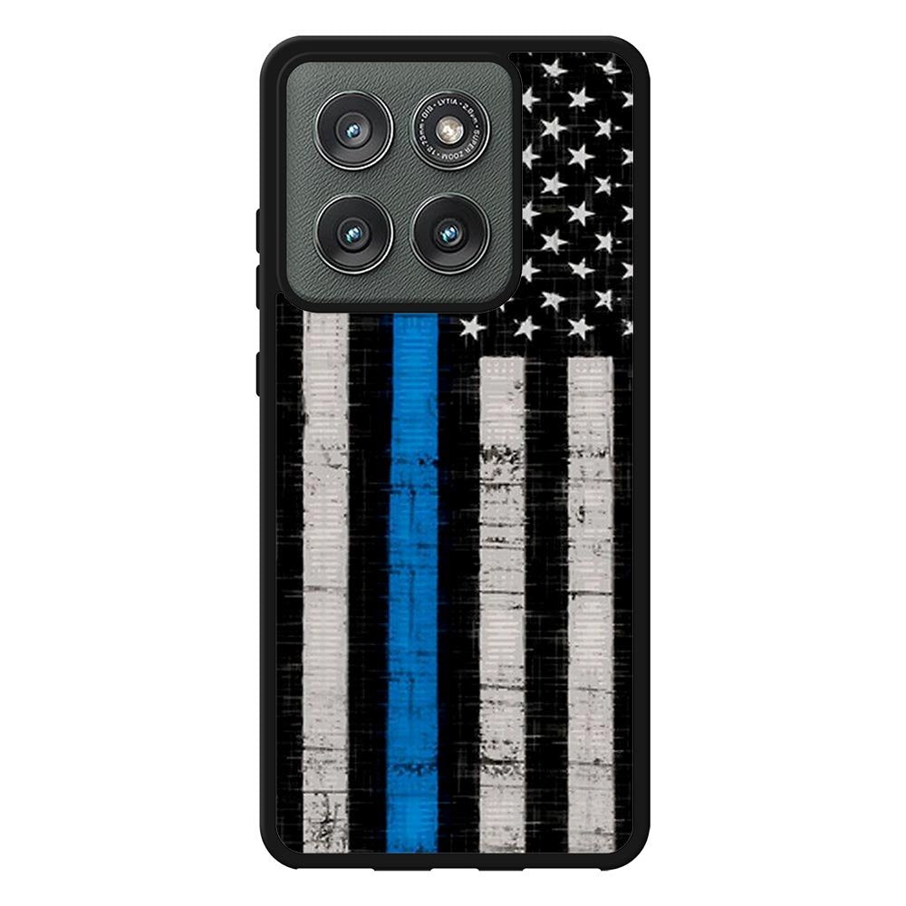 Police Blue Line Flag Case Motorola Moto Edge 2025 BC2025