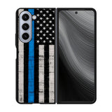 Police Blue Line Flag Case Samsung Galaxy z Fold 5 5G BC2025