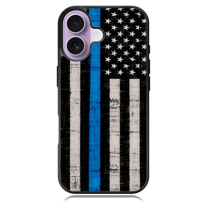 Police Blue Line Flag iPhone 17 Case BC2025