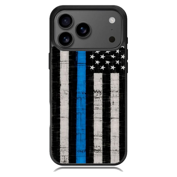 Police Blue Line Flag iPhone 17 Pro Case BC2025