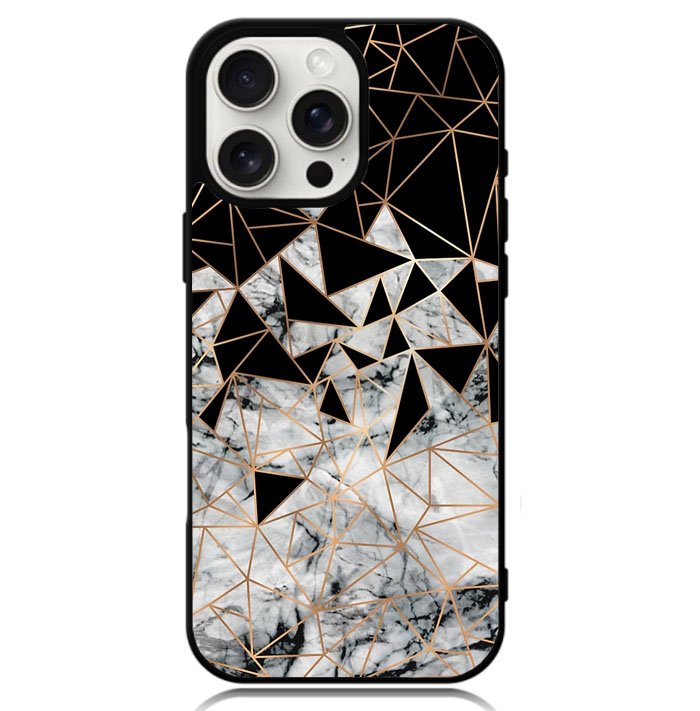 Marble Polygon Pattern Case iPhone 16 Pro BC2060
