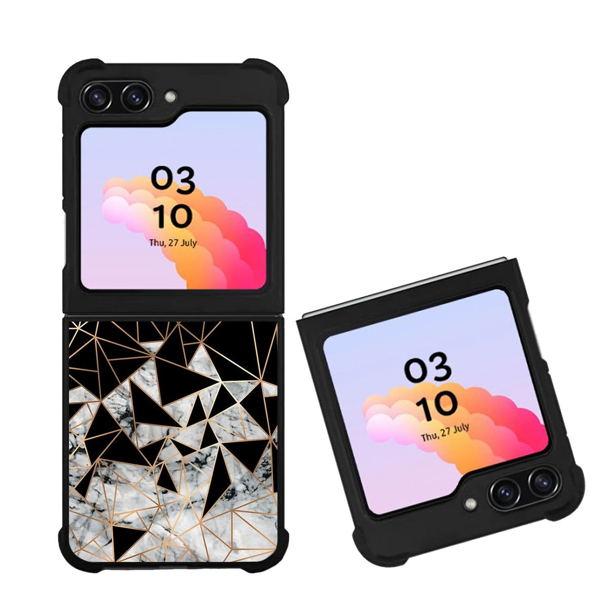 Marble Polygon Pattern Case Samsung Galaxy Z Flip 5 5G BC2060