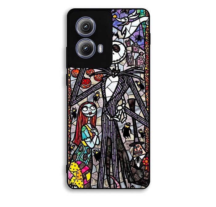 Nightmare Before Christmas Art Glass Motorola Moto Edge 2024 Case FE1662
