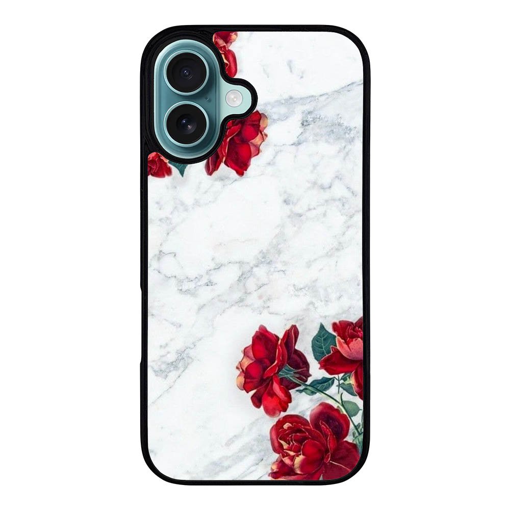 Marble With Roses Case iPhone 16 Plus BC2061