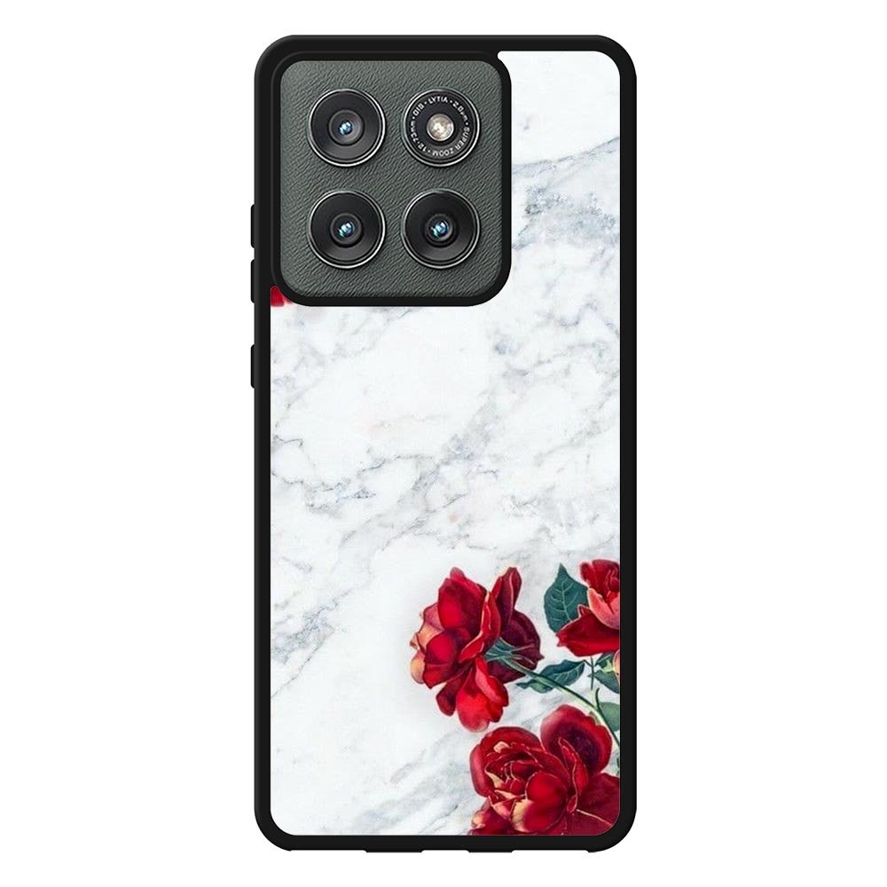 Marble With Roses Case Motorola Moto Edge 2025 BC2061