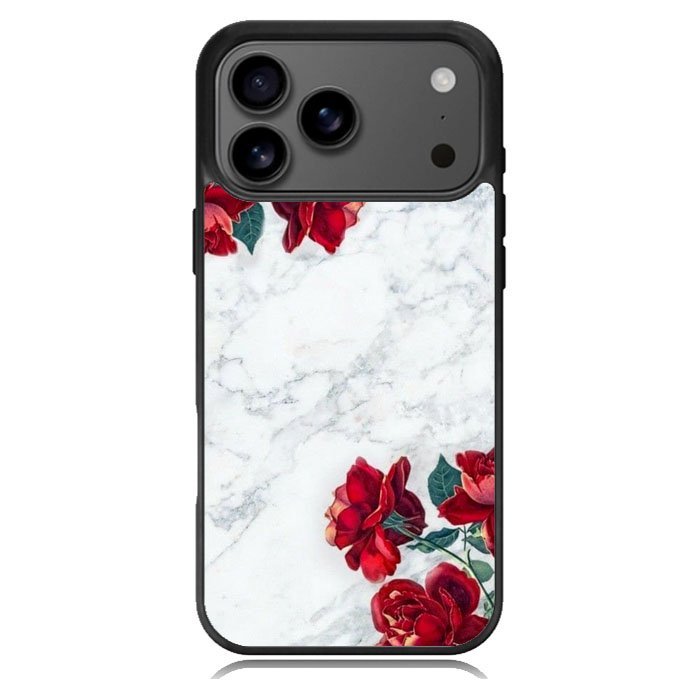 Marble With Roses iPhone 17 Pro Max Case BC2061