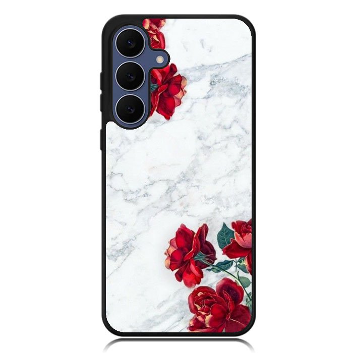 Marble With Roses Samsung Galaxy S25 FE Case BC2061
