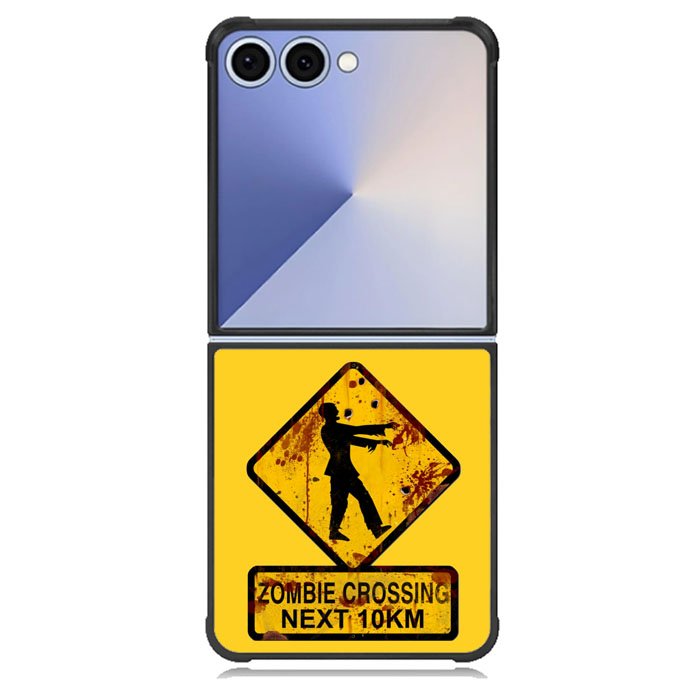Zombie Crossing Sign Samsung Galaxy Z Flip 7 Case BC1977