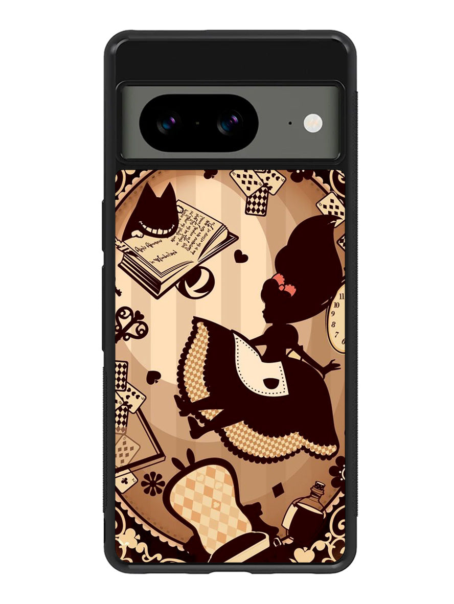 Alice in Wonderland Brown Google Pixel 8a Case
