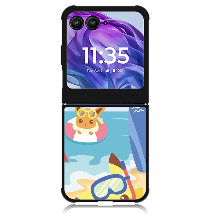 Pikachu Eevee Pokemon Motorola Moto Razr 2024 , Moto Razr 50 Case
