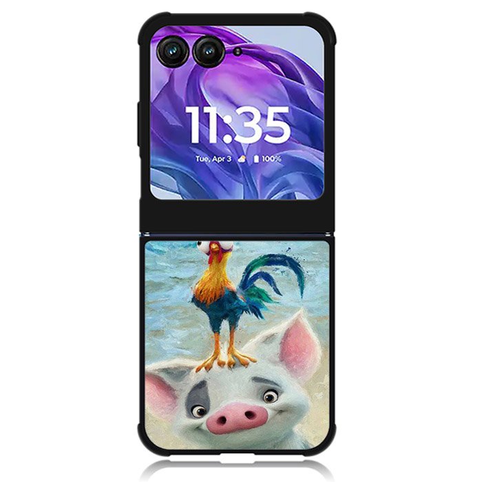 Moana Pua Pig Heihei Beach Motorola Moto Razr 2024 , Moto Razr 50 Case