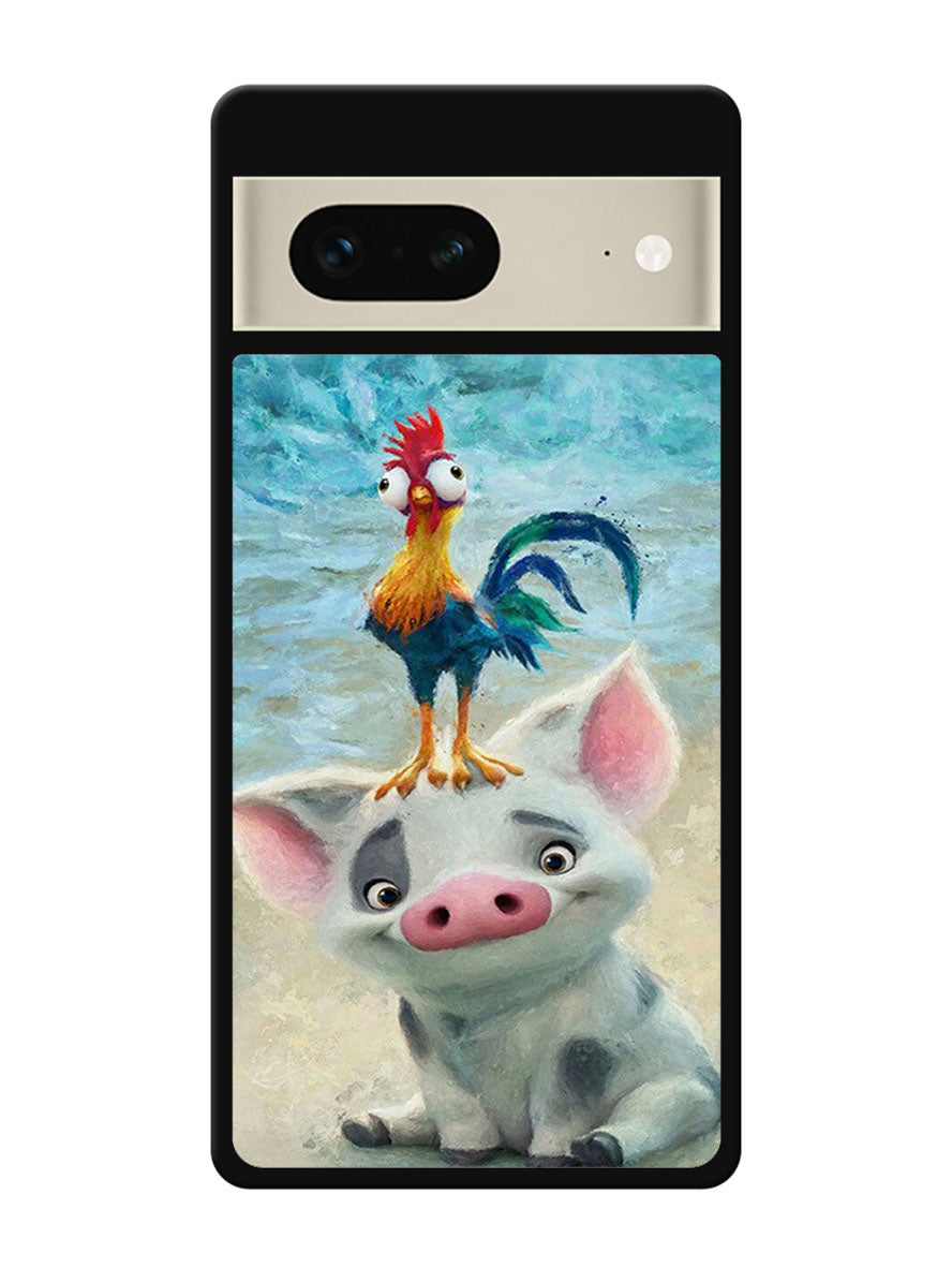 Moana Pua Pig Heihei Beach Google Pixel 7 Case