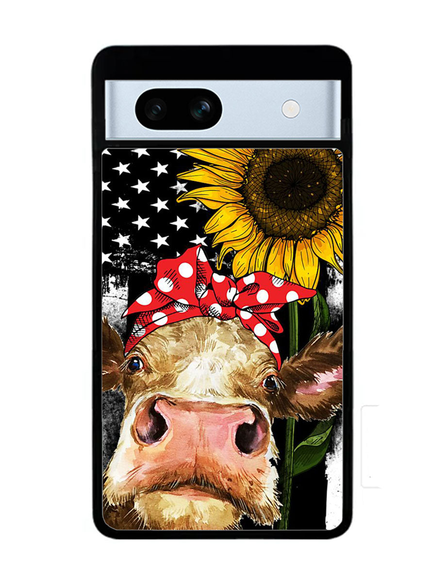Cow With Tie SuNflower Google Pixel 7A Case