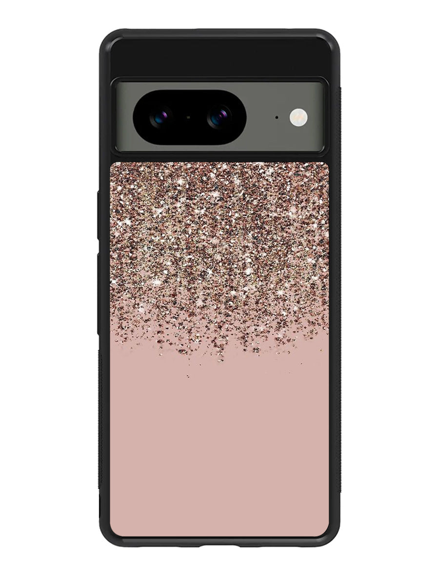 Pink Rose Gold Bronze Glitter Google Pixel 8a Case