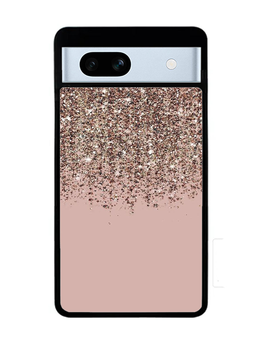 Pink Rose Gold Bronze Glitter Google Pixel 7A Case