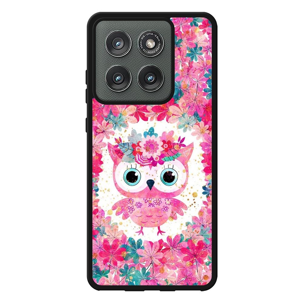 Cute Pink Floral Owl Motorola Moto Edge 2025 Case FE0195