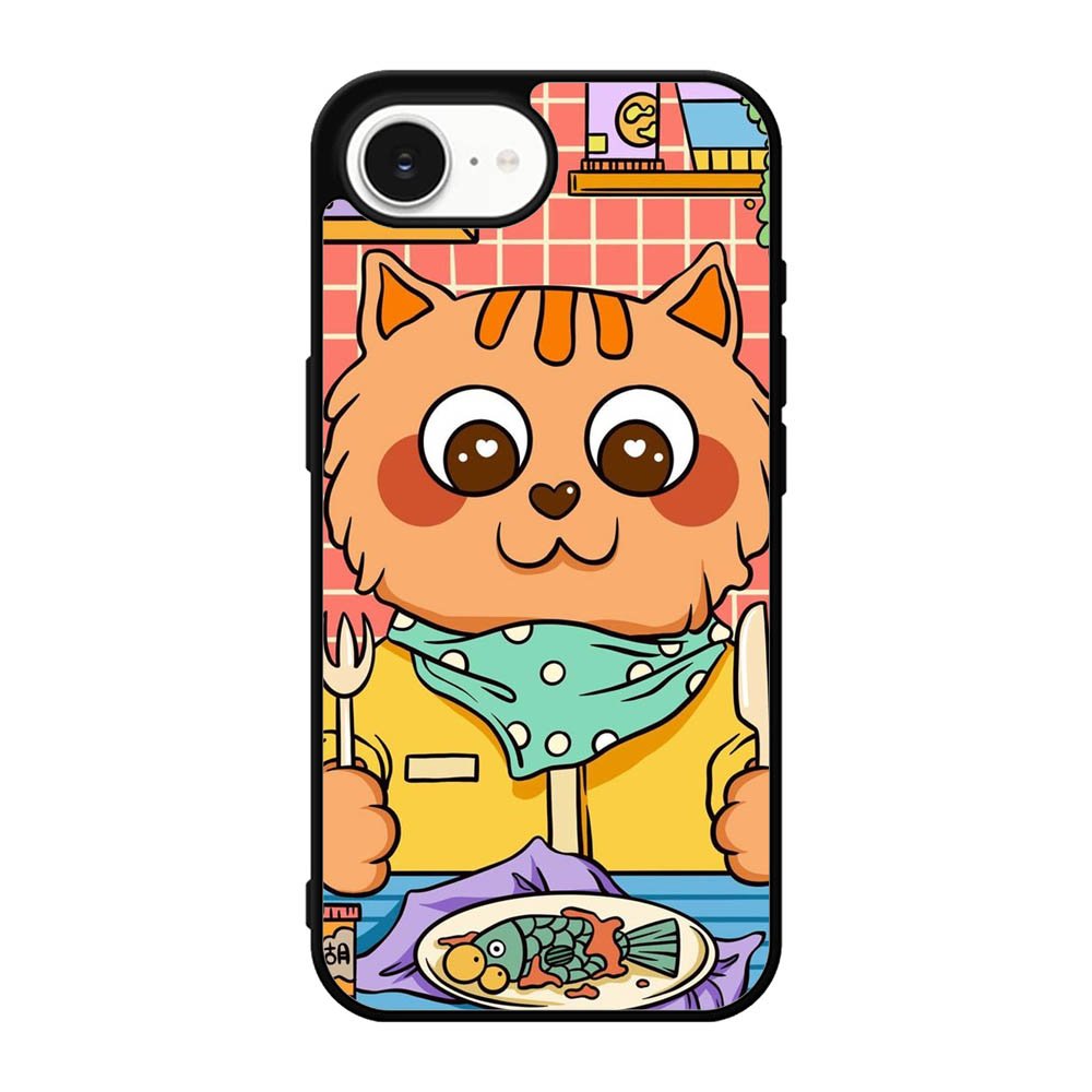 cat eat fish iPhone 17e Case FE0137