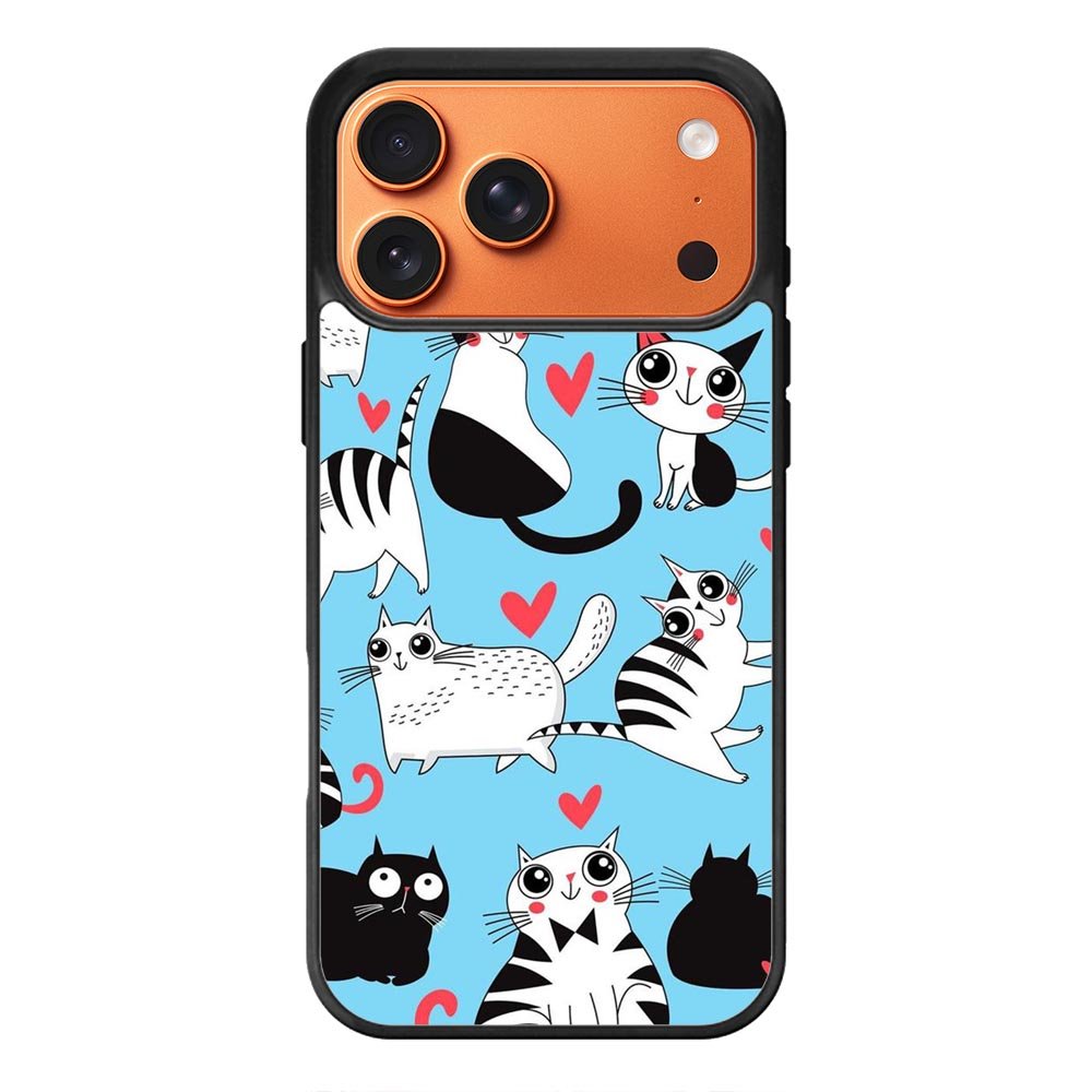 Cats pattern love iPhone 17 Pro Max Case FE0149