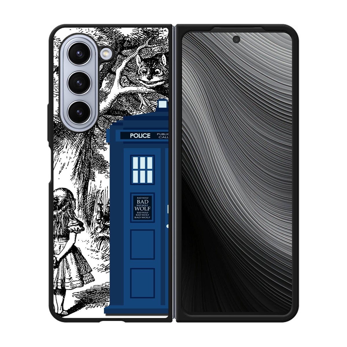 Alice In Wonderland Tardis Case Samsung Galaxy z Fold 5 5G BC2775