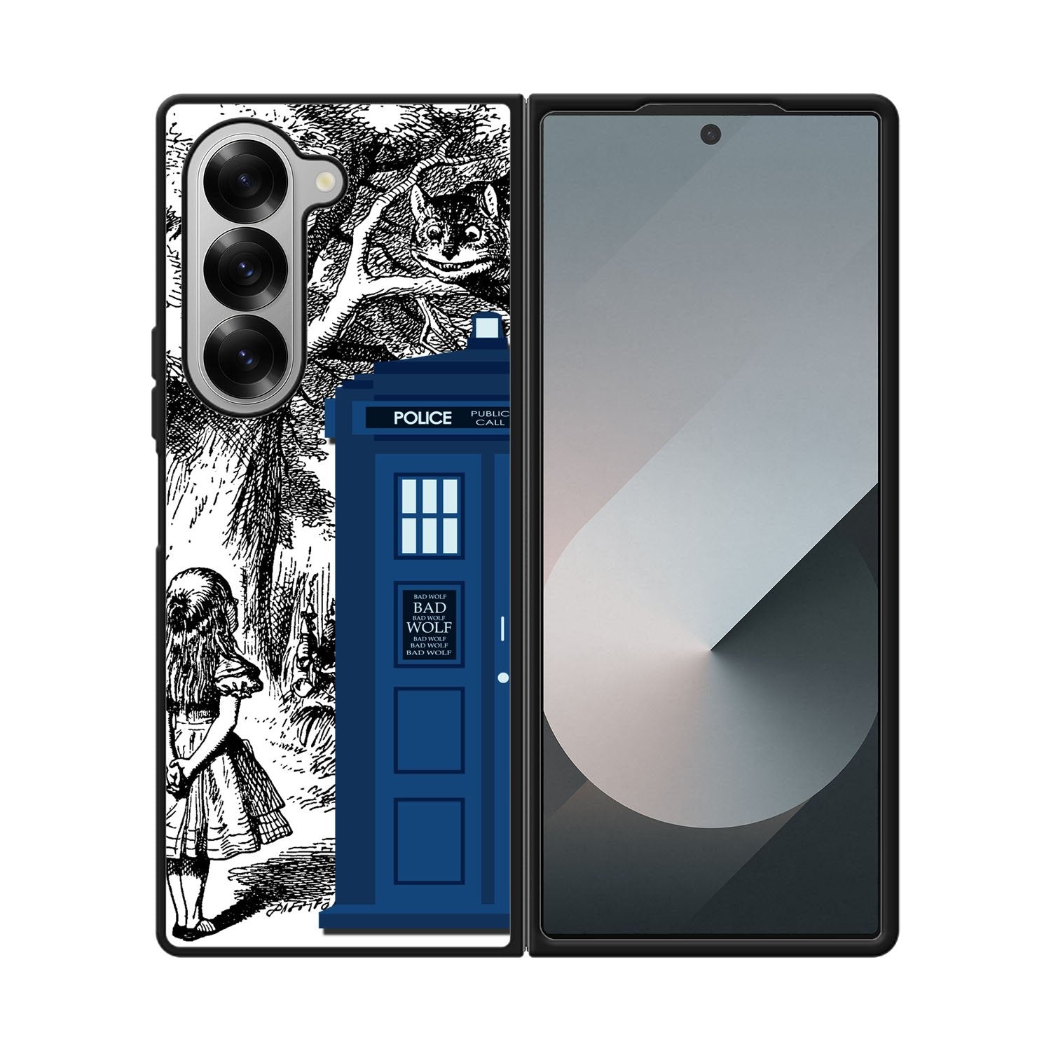 Alice In Wonderland Tardis Case Samsung Galaxy Z Fold 6 5G BC2775