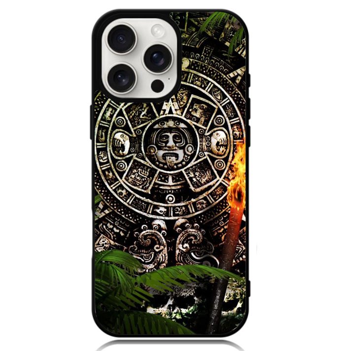 Aztec Calendar Texture WALLPAPER Case iPhone 16 Pro Max BC2760