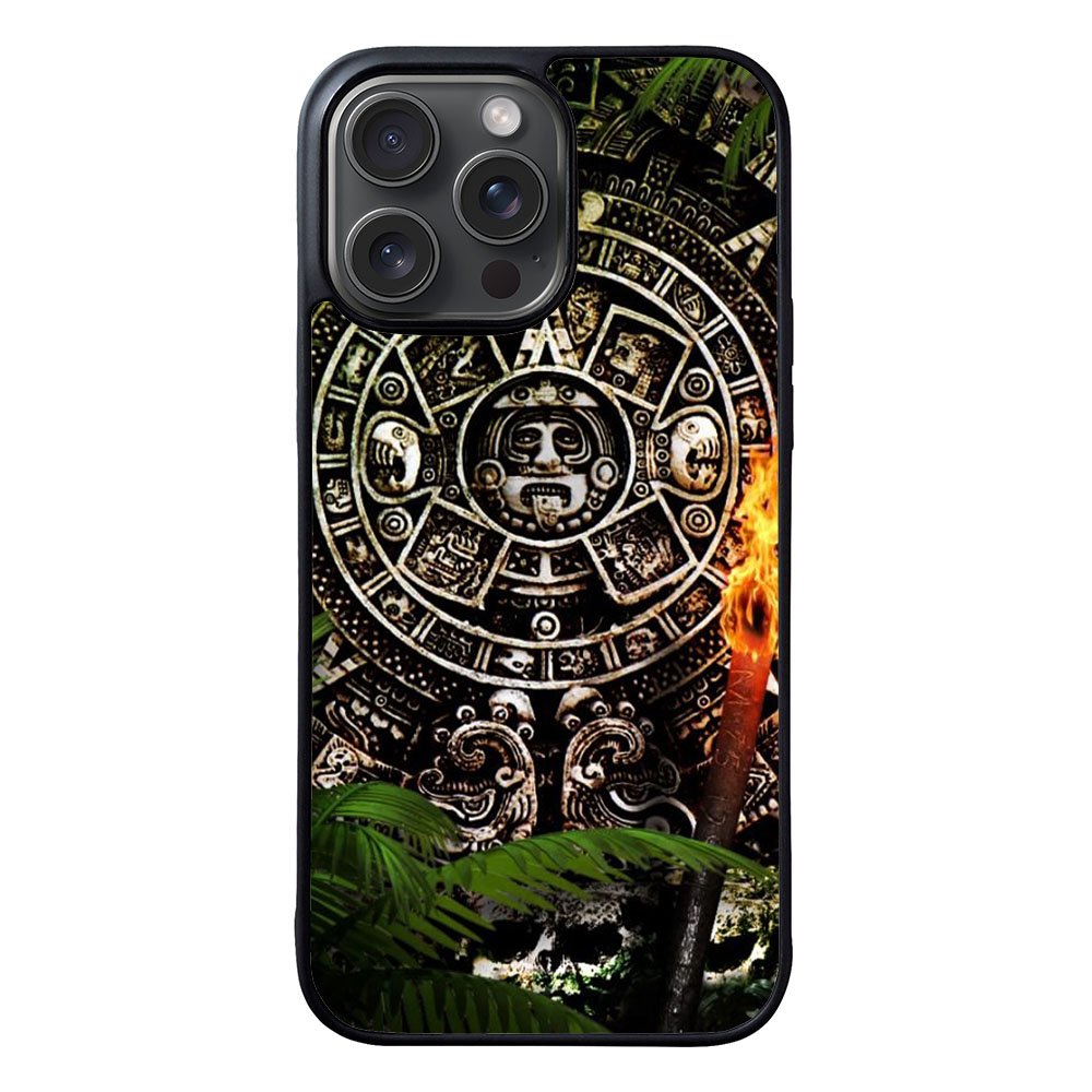 Aztec Calendar Texture WALLPAPER Case iPhone 15 Pro BC2760