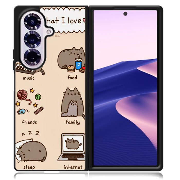 pusheen cat wallpaper Samsung Galaxy Z Fold 7 5G Case BC2744
