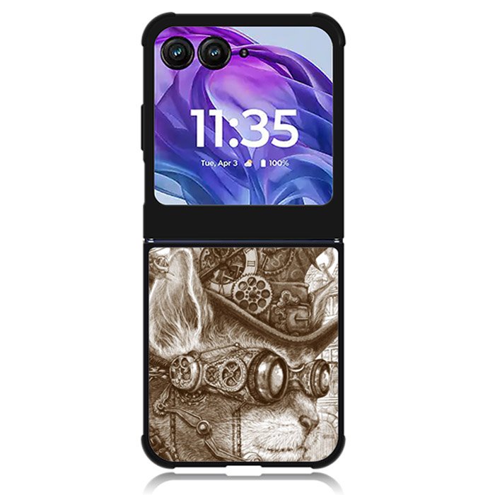 Steampunk cats Motorola Moto Razr 2024 , Moto Razr 50 Case