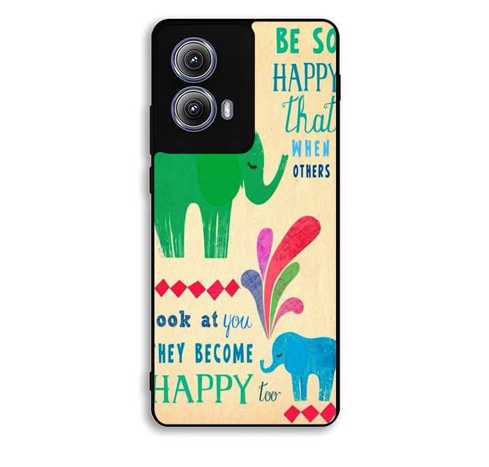 the happy elephant Motorola Moto Edge 2024 Case BC2720
