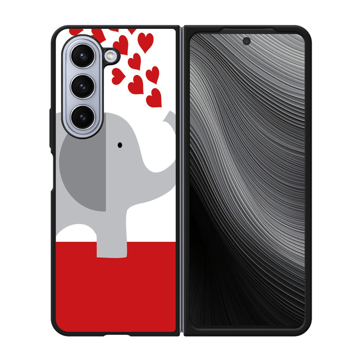 happy elephant love Case Samsung Galaxy z Fold 5 5G BC2719